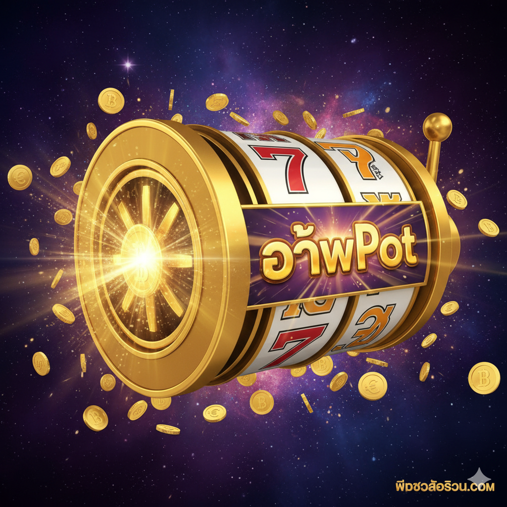 ออกแบบปกที่ให้ผลกระทบสูงในธีม “WowPot Jackpot Slot Spielen” ตรงกลางภาพคือวงล้อสล็อตสีทองขนาดใหญ่และเป็นประกาย มีโลโก้ “WowPot” อยู่ในช่องหนึ่งซึ่งส่องแสงสีทองจ้า พื้นหลังเป็นสีม่วงเข้มหรือน้ำเงินเข้ม มีองค์ประกอบของดวงดาวหรือจักรวาล ซึ่งเป็นสัญลักษณ์ของความมั่งคั่งมหาศาลและความเป็นไปได้ที่ไร้ขีดจำกัด รอบๆ วงล้อมีเหรียญเงินบาทและยูโรจำนวนมากกระจัดกระจายอยู่ เน้นย้ำถึงเงินรางวัลจำนวนมหาศาล องค์ประกอบของภาพควรเน้นถึงความใหญ่โตและความหรูหราของ “WowPot” เพื่อดึงดูดผู้อ่านให้คลิก และมีลายน้ำหรือโลโก้ “ppgslotwin.com” ขนาดเล็กอยู่ที่มุม