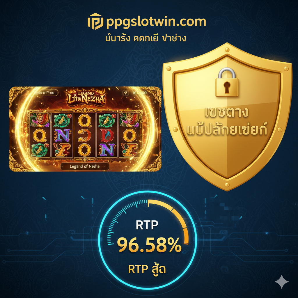 ภาพรวมของแพลตฟอร์ม ppgslotwin ที่เน้นความน่าเชื่อถือด้วยโลโก้เว็บตรง ไม่ผ่านเอเย่นต์ และมาตรวัดที่แสดง RTP สูง