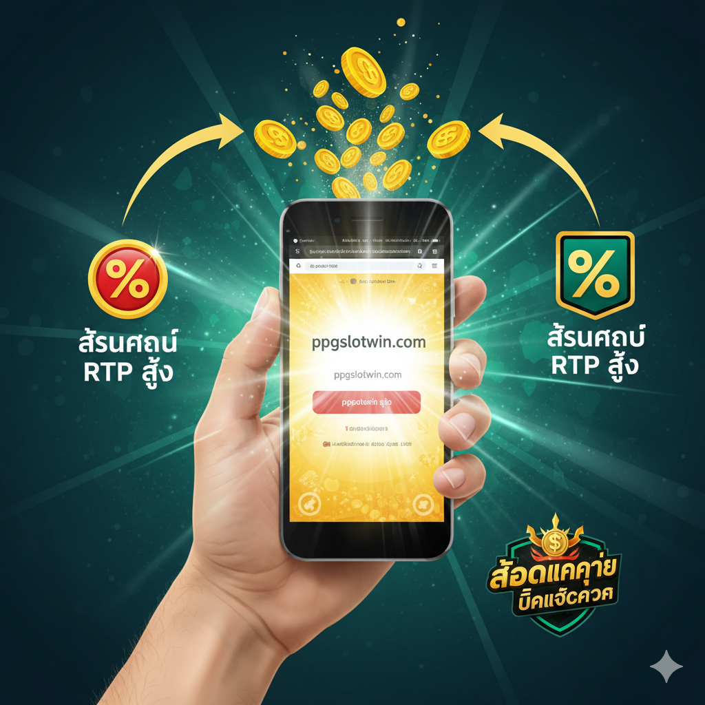 ภาพเน้นข้อได้เปรียบของการเล่นสล็อตที่ ppgslotwin.com โดยใช้ภาพกราฟิกที่น่าตื่นเต้นและสร้างสรรค์ ภาพกลางเป็นมือที่ถือสมาร์ทโฟนหรือแท็บเล็ตที่เปิดหน้าเว็บ ppgslotwin.com มีแสงสว่างจ้าสะท้อนออกมาจากหน้าจอ ล้อมรอบด้วยไอคอนสัญลักษณ์ที่สื่อถึงข้อดีต่างๆ เช่น เหรียญทองคำที่พุ่งออกมา, สัญลักษณ์เปอร์เซ็นต์ RTP สูง, และโลโก้ 'สล็อตแตกง่าย' หรือ 'Big Jackpot' การจัดองค์ประกอบเป็นแบบศูนย์กลาง (Radial Composition) ดึงดูดความสนใจไปที่ 'โอกาสทำเงิน' สีที่ใช้เป็นสีสดใสและน่าตื่นเต้น เช่น สีทอง สีแดง และสีเขียว เพื่อสื่อถึงความมั่งคั่งและโอกาส