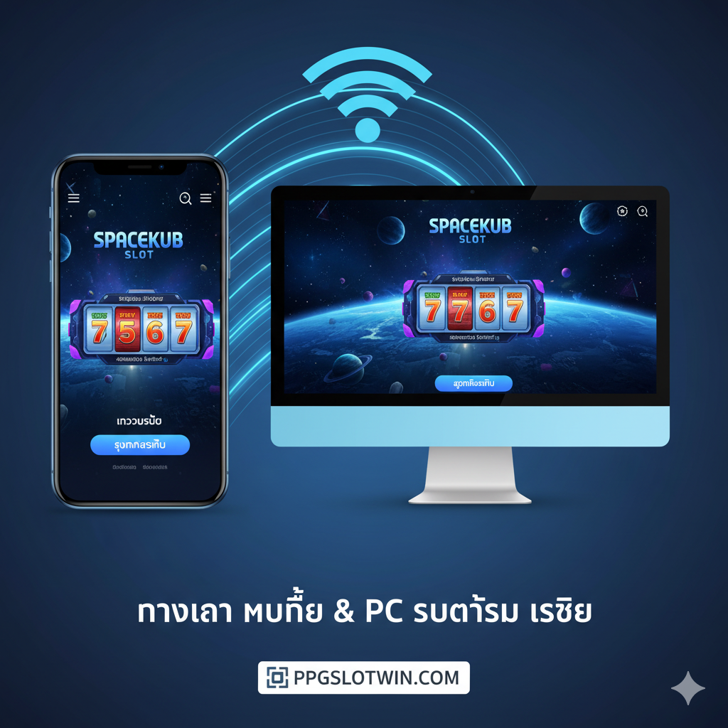 A dynamic and premium-looking digital art illustration designed to serve as the article's cover. The image should feature a dominant, stylized logo or name of 'ppgslotwin.com' in bright, neon-like yellow and blue colors against a dark, cosmic or high-tech background. Key elements include stylized representations of 'Gacor' (e.g., a massive, sparkling jackpot coin or a 'WIN' badge) and 'Situs Web Direct' (e.g., a padlock icon or a direct, fast connection line). The overall style should be futuristic, appealing to the online gaming audience, and convey themes of high reward and security, with Thai text 'เกมออนไลน์ที่แตกง่ายและน่าเชื่อถือ' subtly integrated.