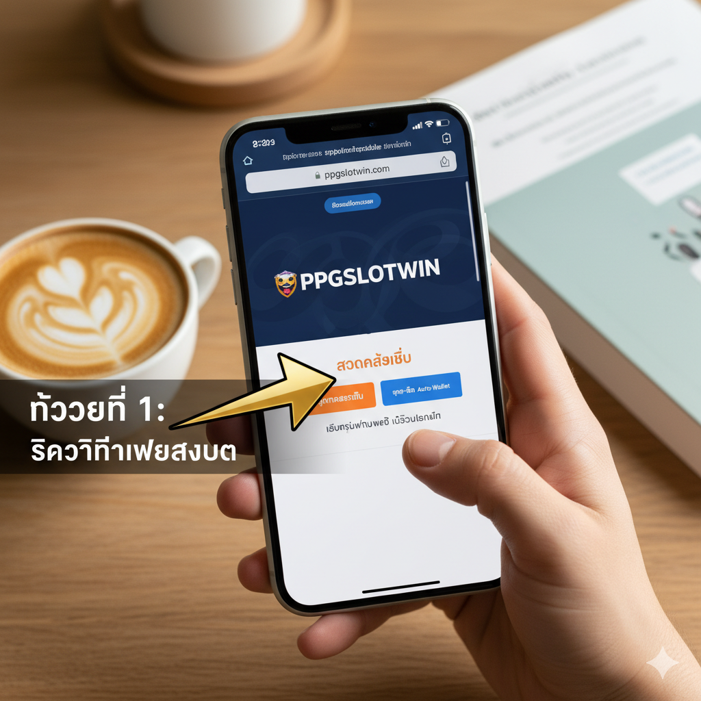 ภาพที่เน้นความได้เปรียบทางเทคนิคของ iPhone ในการเล่นสล็อตออนไลน์ แสดงภาพเกมสล็อตแตกง่ายที่มีกราฟิก 3D สีสันสดใสและเอฟเฟกต์แสงสว่าง (เช่น สัญลักษณ์ 'Big Win' หรือ 'Jackpot') ที่กำลังแสดงผลอยู่บนหน้าจอ Retina ของ iPhone โดยมีภาพชิป A-series (นามธรรม) วิ่งอยู่ด้านหลังหน้าจอเพื่อสื่อถึง 'ความเร็ว' และ 'ความเสถียรของ iOS' เน้นภาพกราฟิกที่สวยงาม คมชัด และการตอบสนองที่รวดเร็ว เพื่อแสดงถึงประสบการณ์เล่นเกมสล็อตระดับพรีเมียมบน ppgslotwin