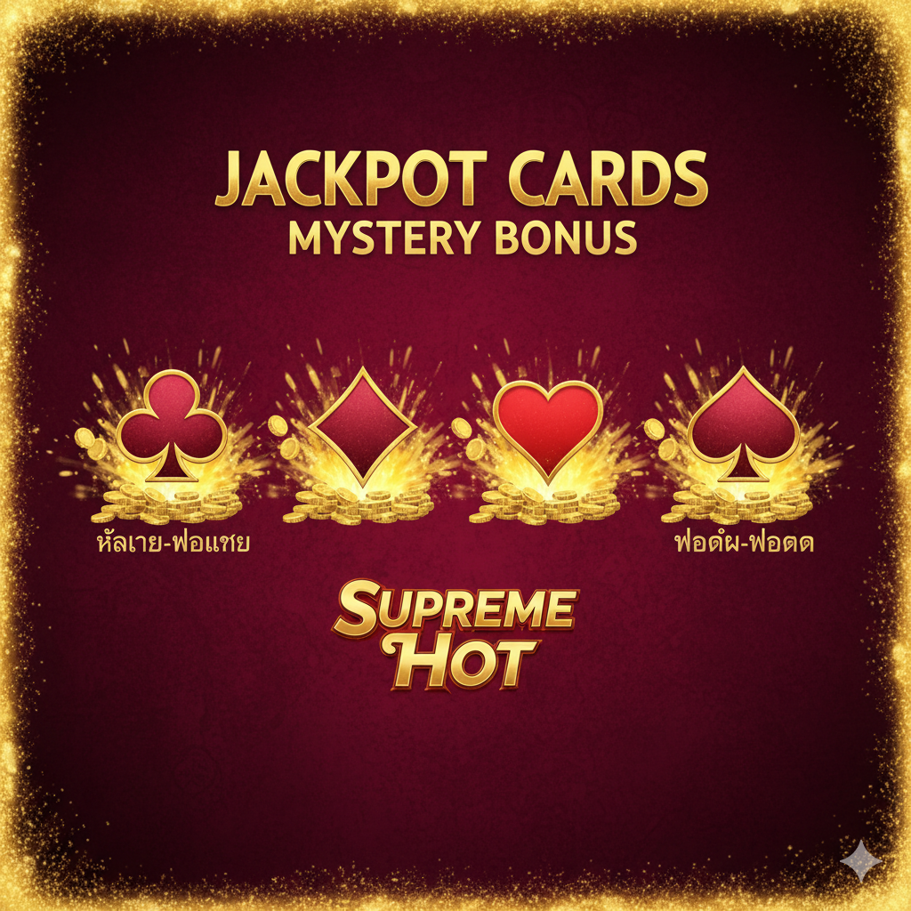 รูปภาพแสดงฟีเจอร์ Jackpot Cards Mystery Bonus ของ Supreme Hot