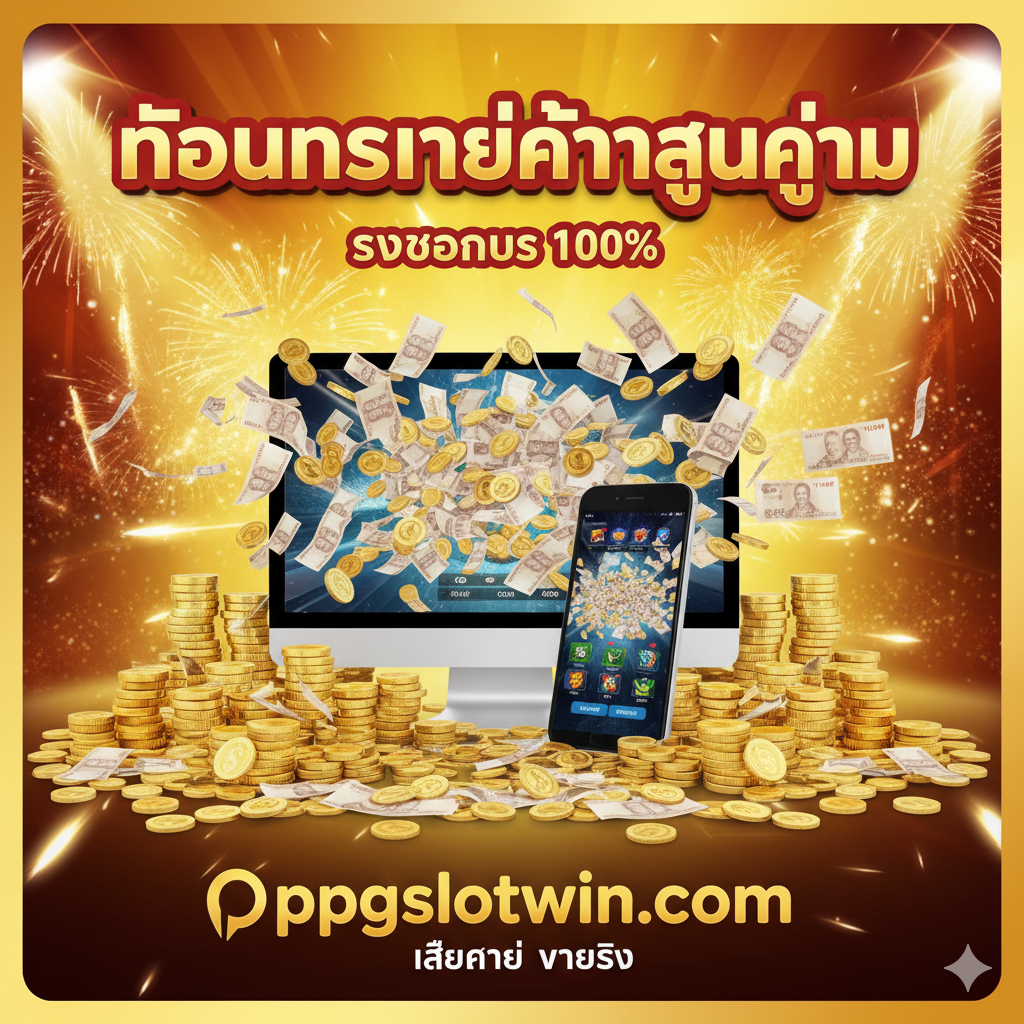 ภาพสรุปที่เน้นข้อเสนอสุดพิเศษ 'โบนัสย้ายค่าย' ของ ppgslotwin.com มีภาพเหรียญทองและธนบัตรจำนวนมากที่ล้นออกมาจากหน้าจอมือถือหรือคอมพิวเตอร์ มีข้อความขนาดใหญ่เป็นภาษาไทยว่า 'โบนัสย้ายค่ายสุดคุ้ม' หรือ 'รับโบนัส 100%' เพื่อดึงดูดความสนใจ ภาพควรสื่อถึงความมั่งคั่งและโอกาสในการทำกำไรที่สูงกว่าการเล่นที่ sand77.org ใช้โทนสีเหลืองทองและแดงเพื่อสร้างความรู้สึกตื่นเต้นและคุ้มค่า เน้นคำว่า ppgslotwin.com อย่างชัดเจนว่าเป็นจุดหมายปลายทางในการรับรางวัล